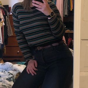 Mossimo (Target) Cropped Strips Sweater